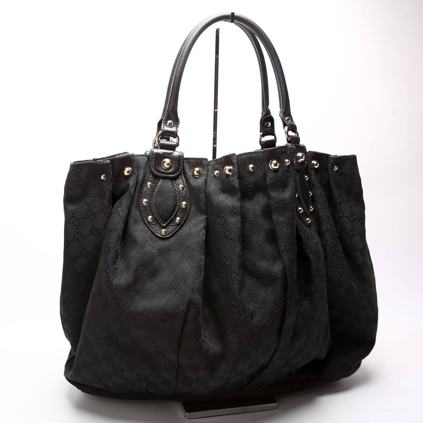 Gucci  GG Canvas Studded Pelham Tote Large Black