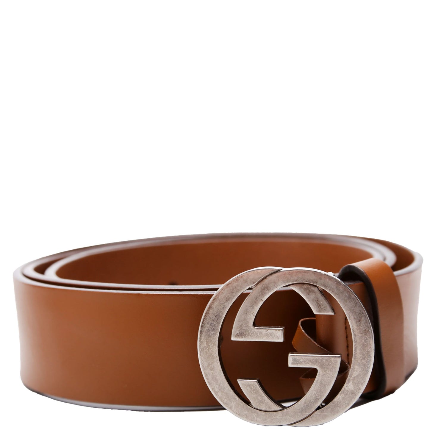 Gucci  Interlocking GG Leather Belt Size / Brown