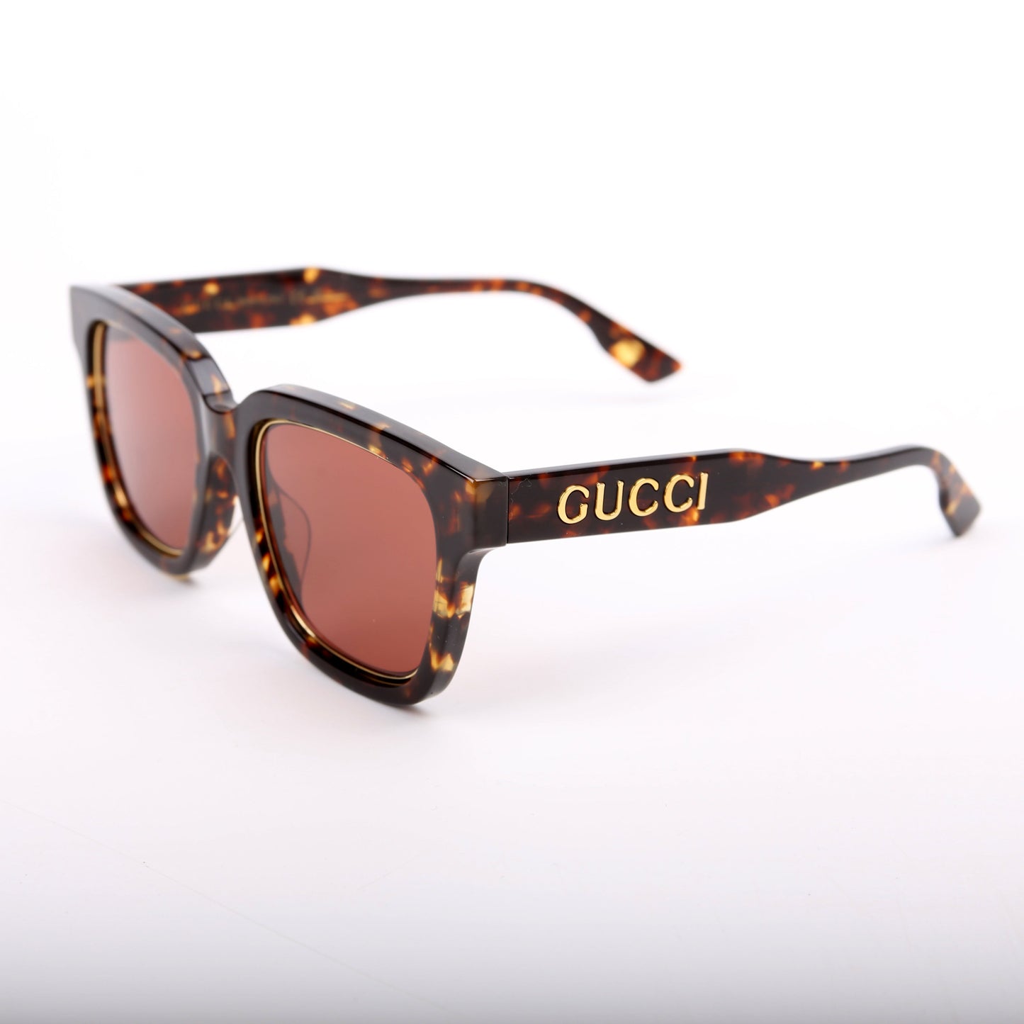 Gucci GGS Havana Square Sunglasses Tortoise