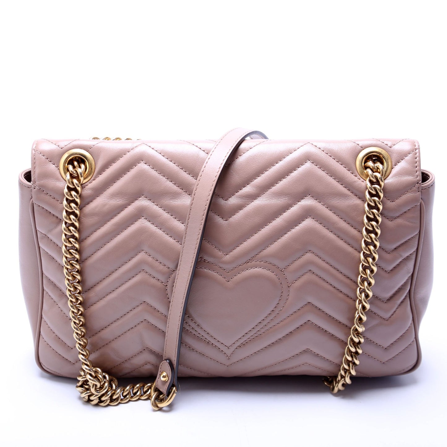 Gucci  Marmont Leather Shoulder Medium Nude