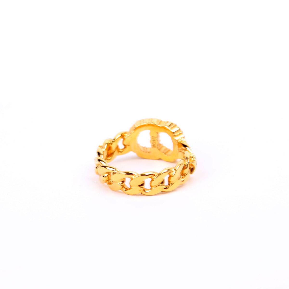 Clair D Lune Crystal Link Ring Size 6.25 Gold