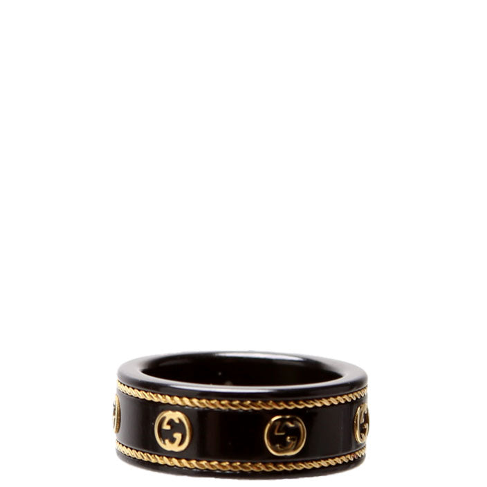 Gucci Icon GG Band K Gold Size  Black/Gold
