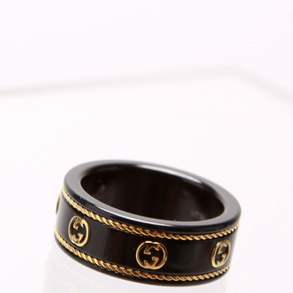 Gucci Icon GG Band K Gold Size  Black/Gold