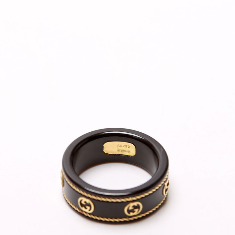 Gucci Icon GG Band K Gold Size  Black/Gold