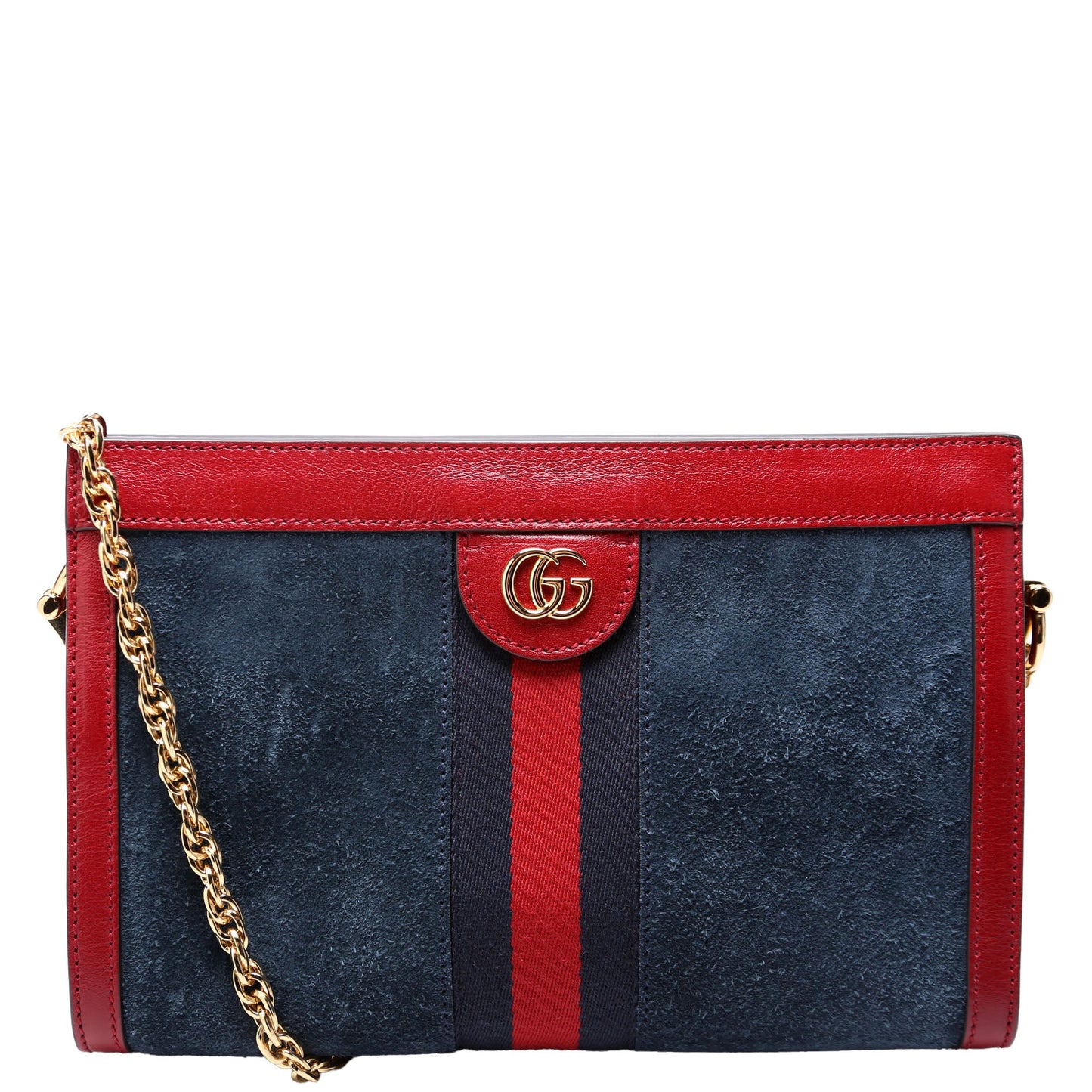 Gucci  Ophidia Suede Shoulder Small Navy/Red