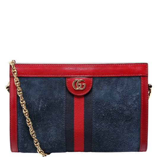 Gucci  Ophidia Suede Shoulder Small Navy/Red