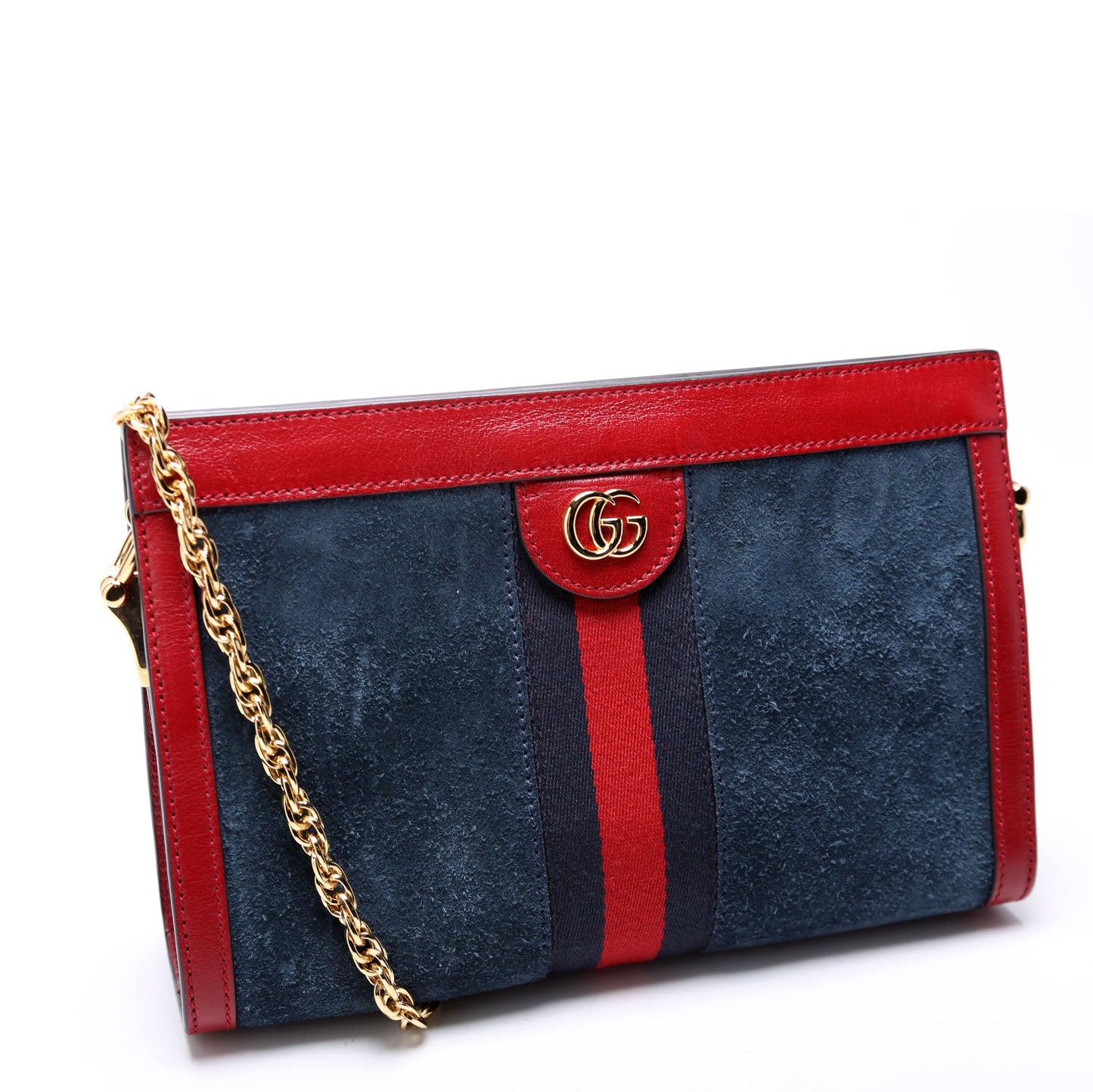 Gucci  Ophidia Suede Shoulder Small Navy/Red
