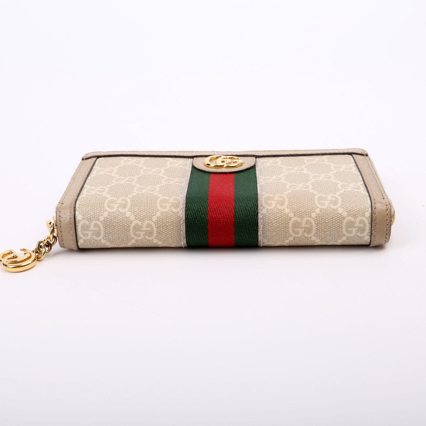 Gucci  GG Supreme Ophidia Zip Wallet Tan