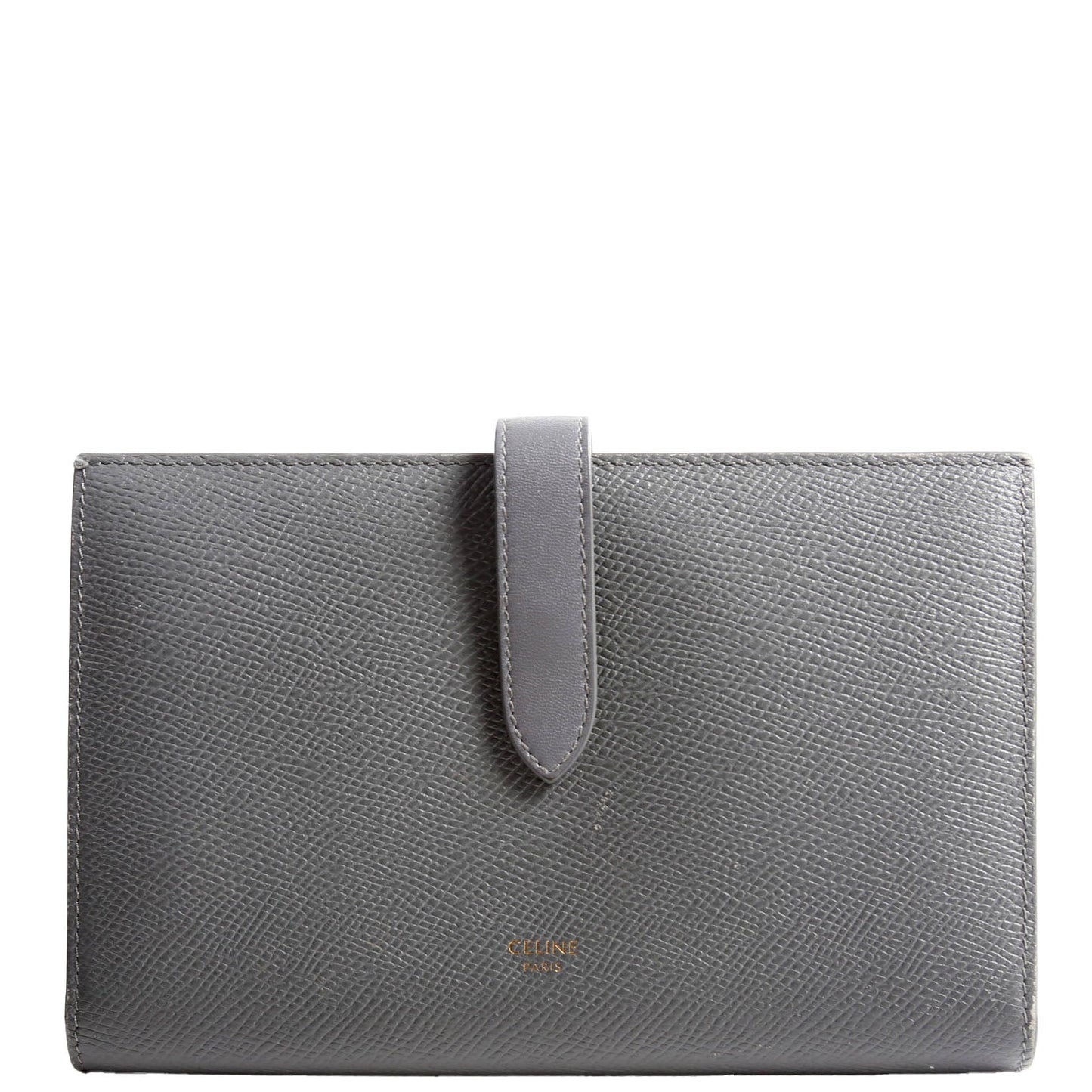 Strap Wallet Grain Calfskin Large Gray