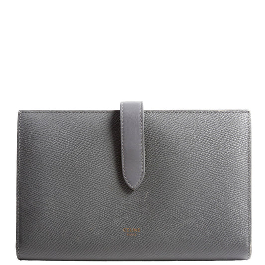 Strap Wallet Grain Calfskin Large Gray