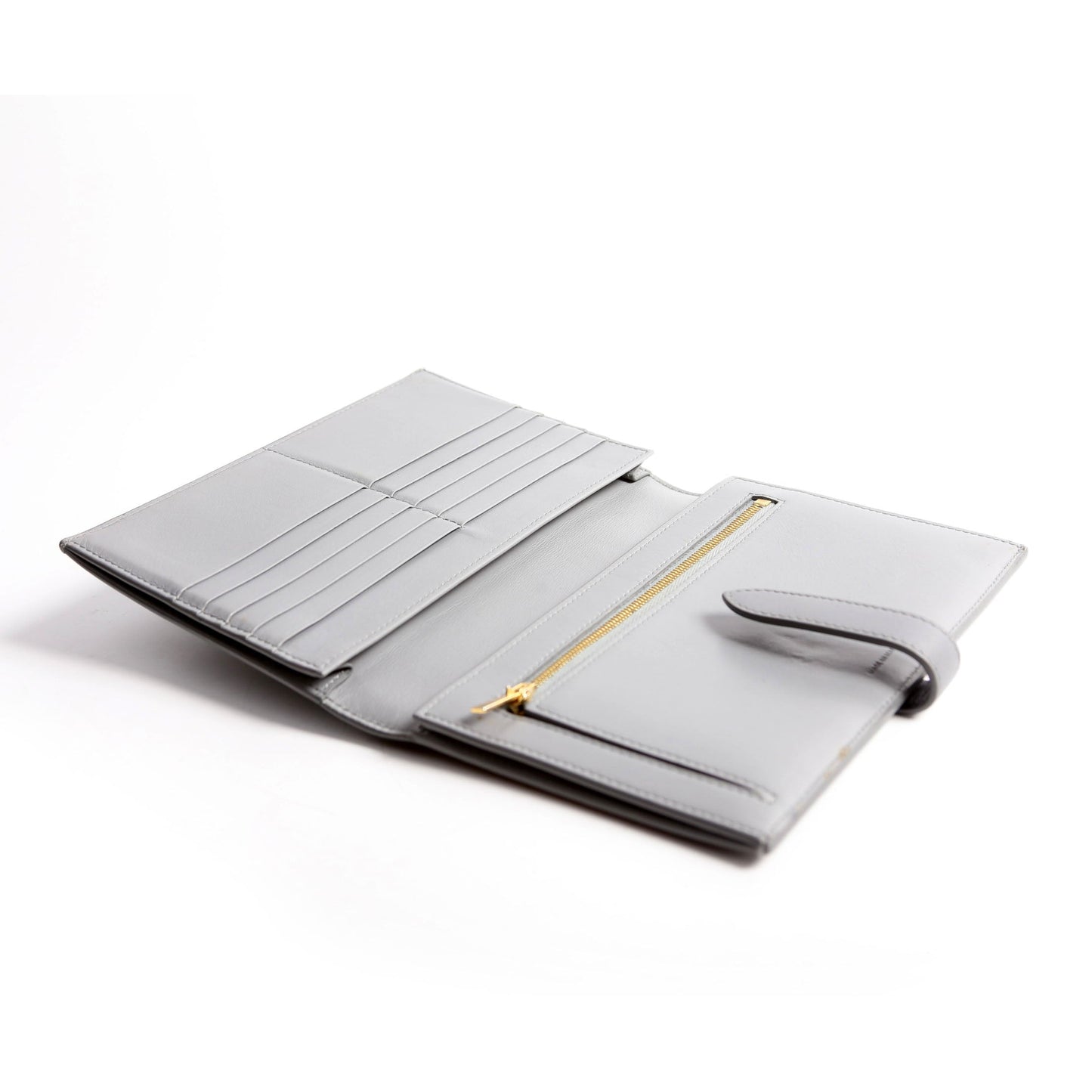 Strap Wallet Grain Calfskin Large Gray