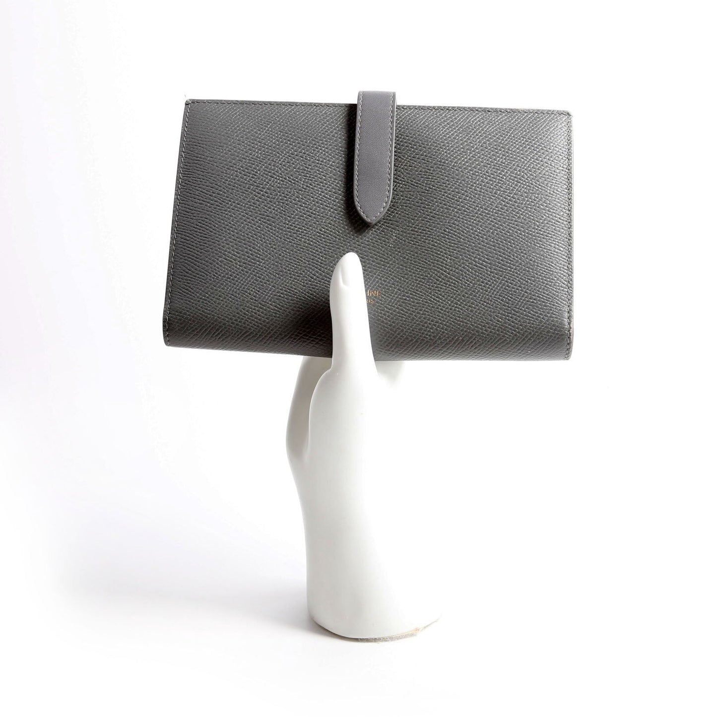 Strap Wallet Grain Calfskin Large Gray