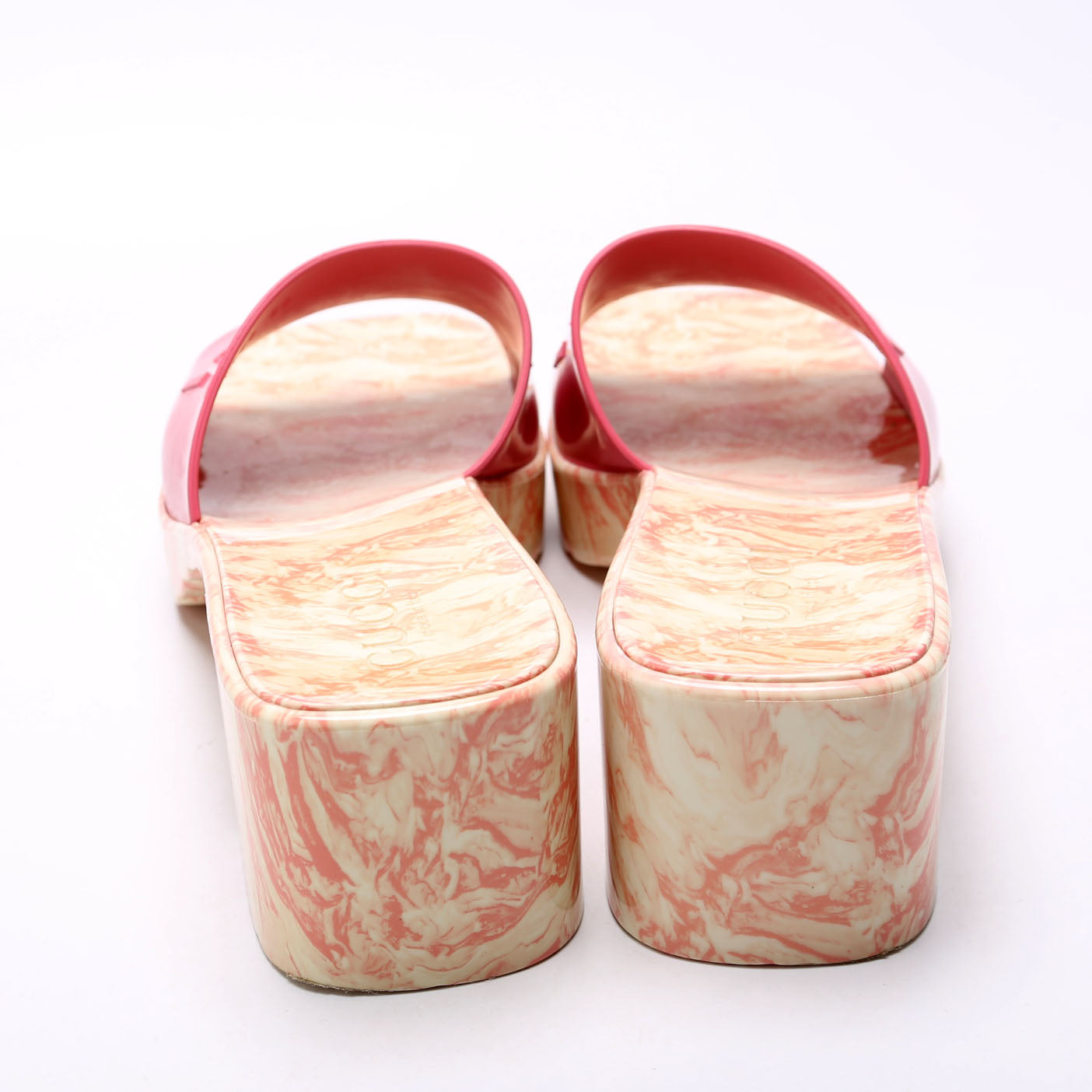 Gucci Logo Rubber Slide Sandals Size  Pink