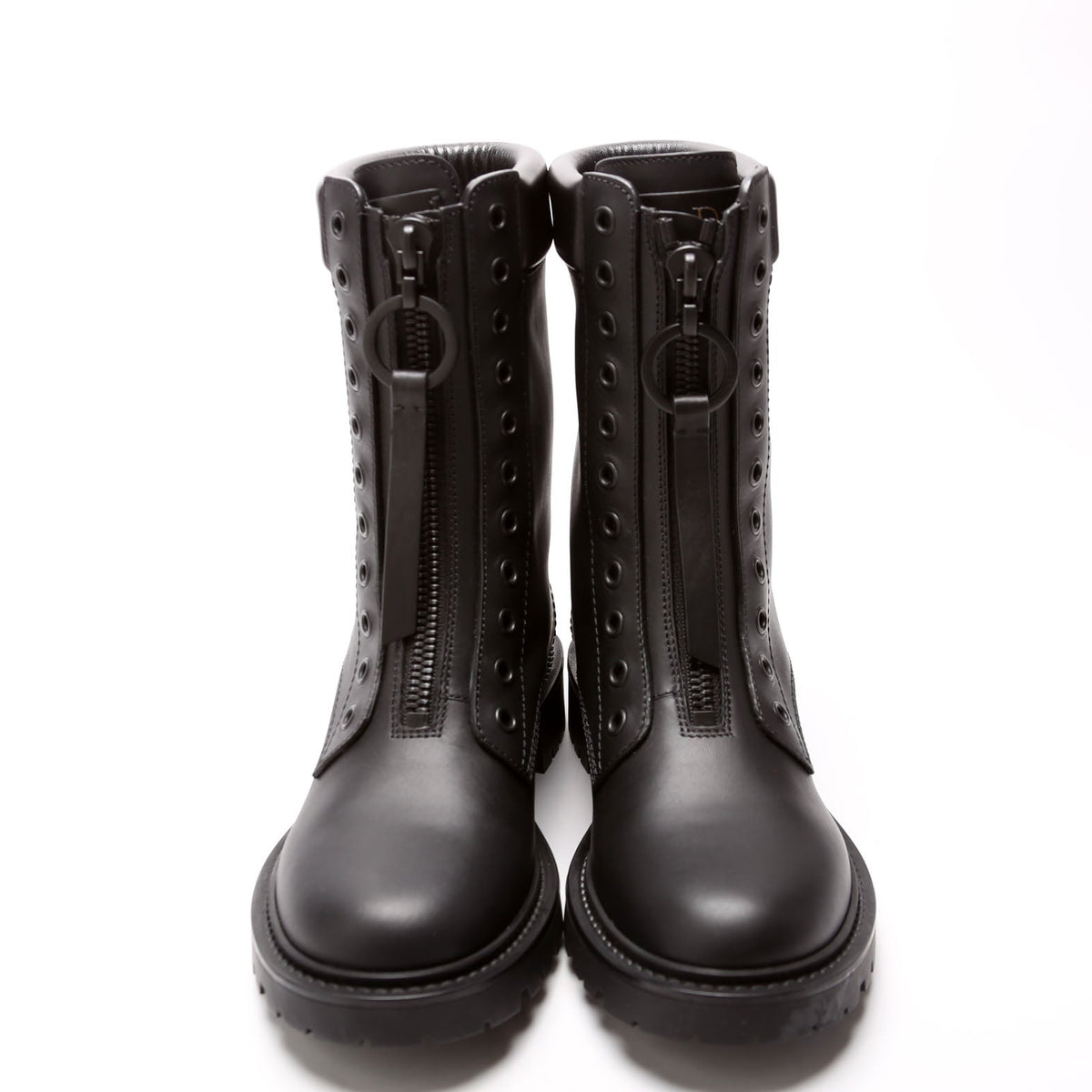 Zip Up Combat Boots Leather Size 35.5