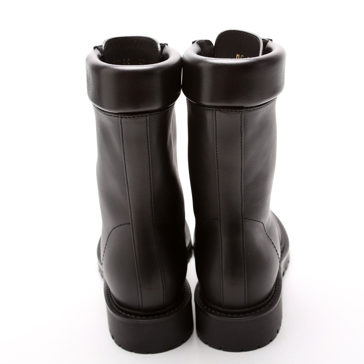 Zip Up Combat Boots Leather Size 35.5
