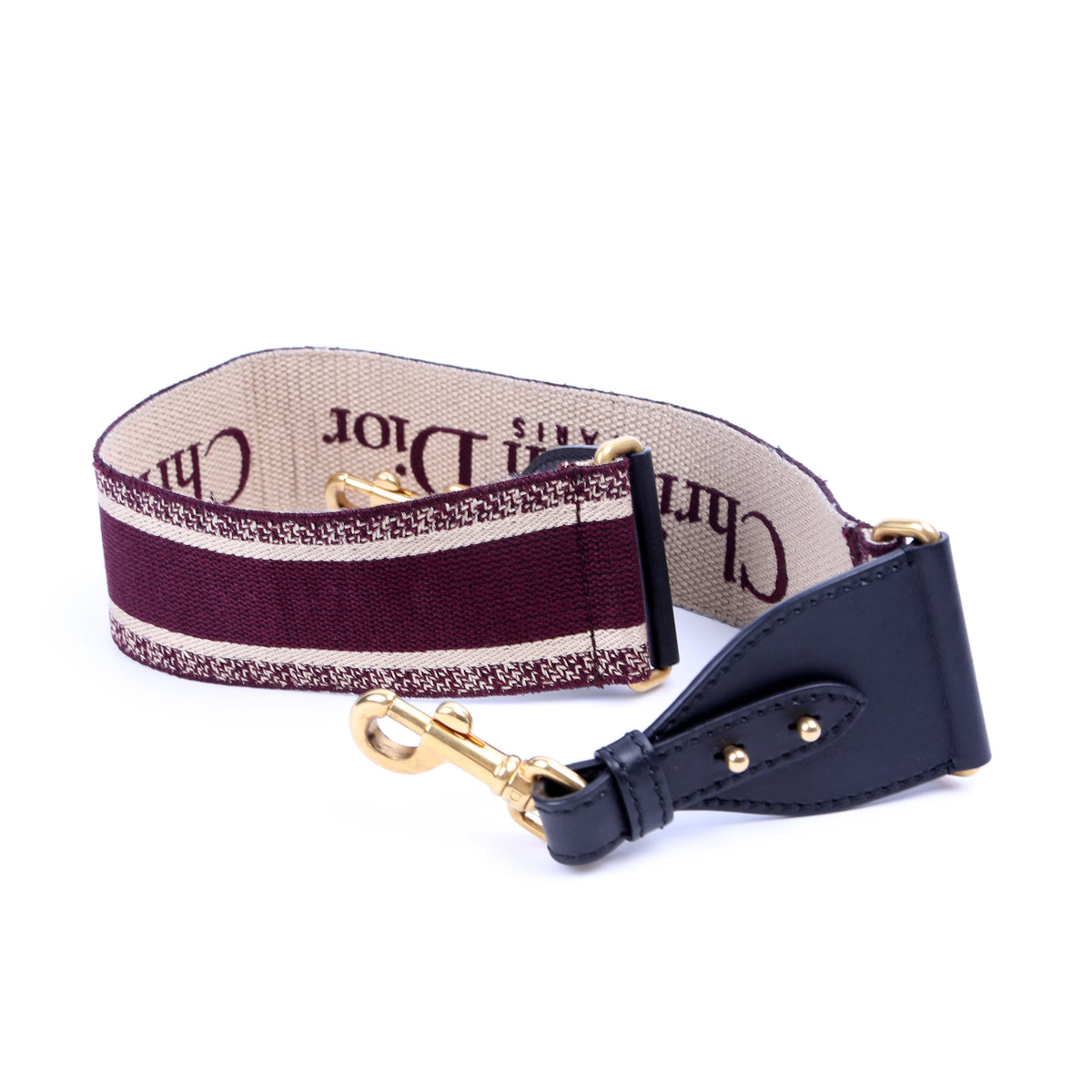 Logo Wide Non-Adjustable Strap Burgundy