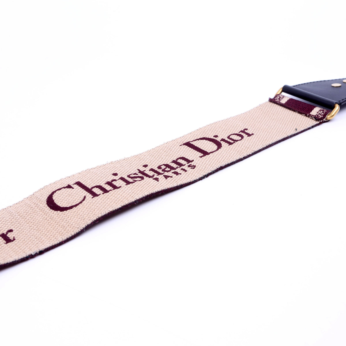 Logo Wide Non-Adjustable Strap Burgundy