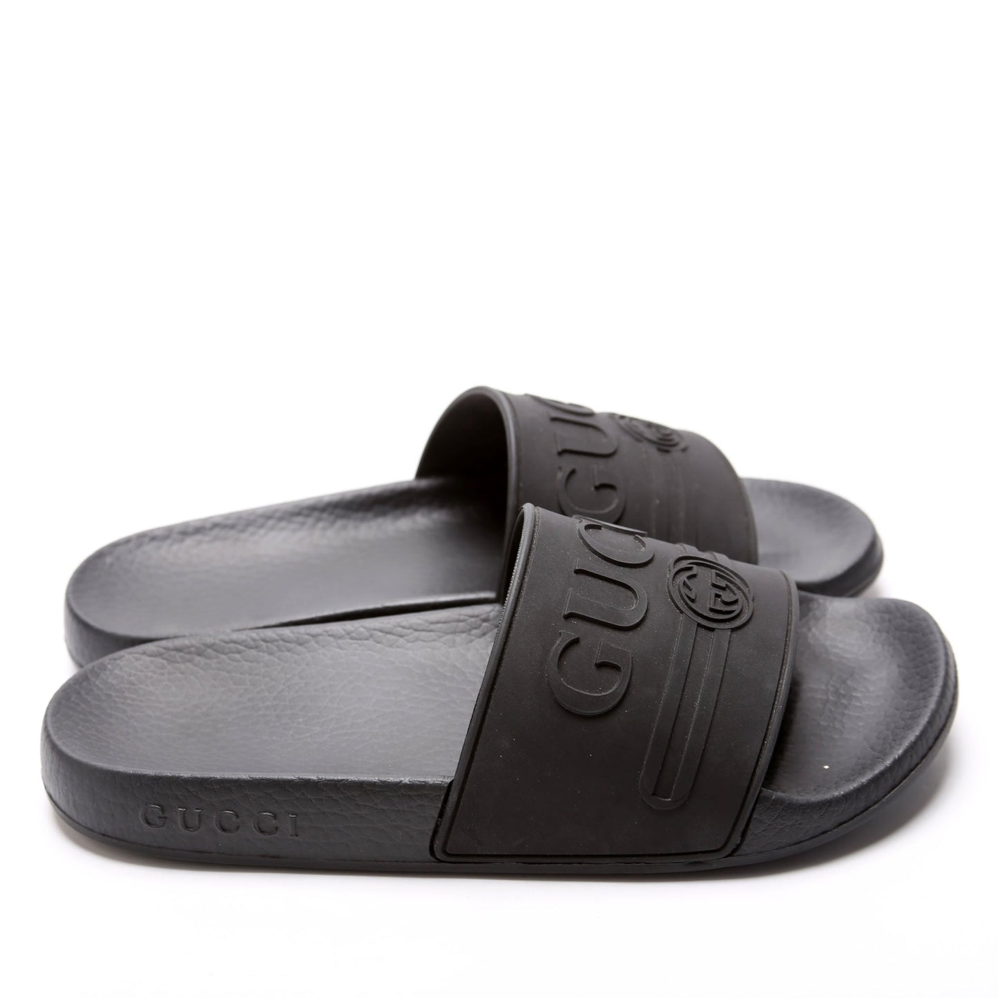 Gucci Logo Rubber Slides Size  Black