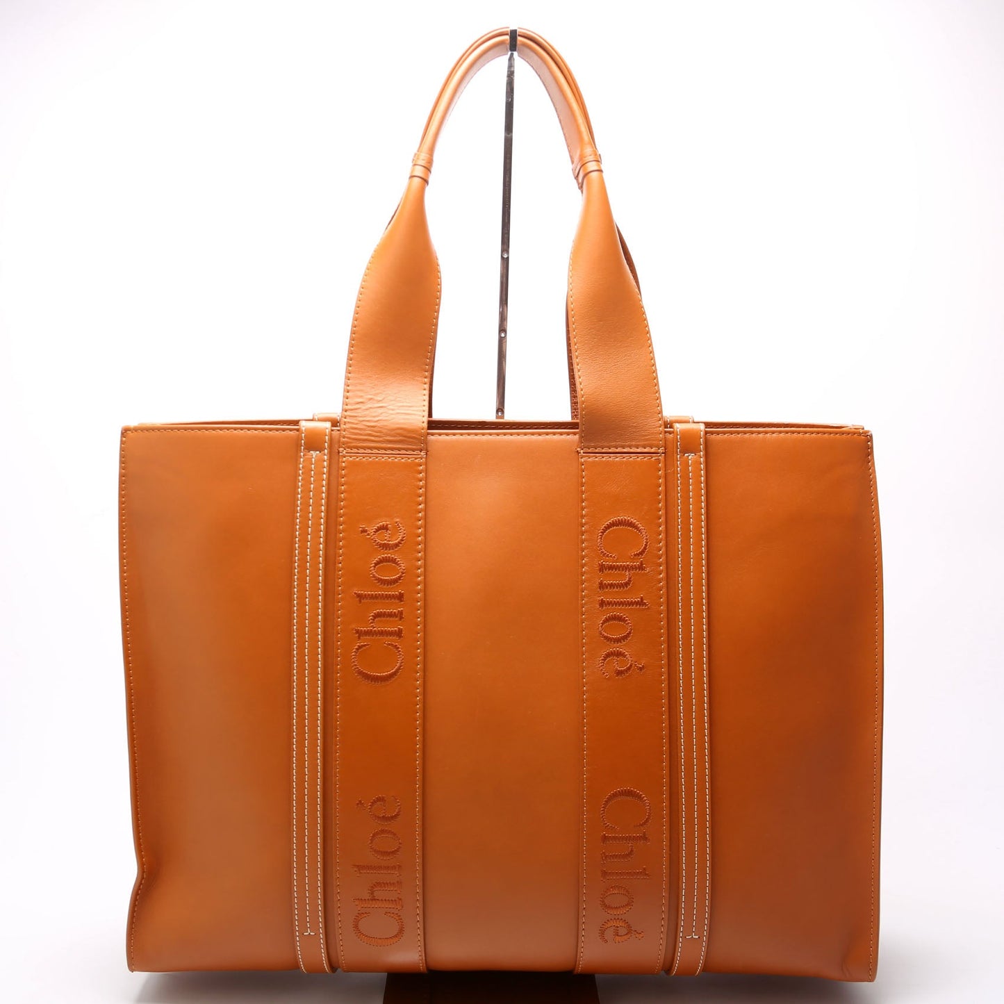 Woody Leather Tote Large Brown