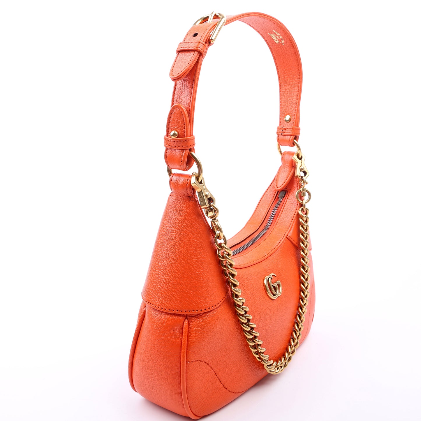 Gucci  Aphrodite Leather Small Shoulder Bag Orange