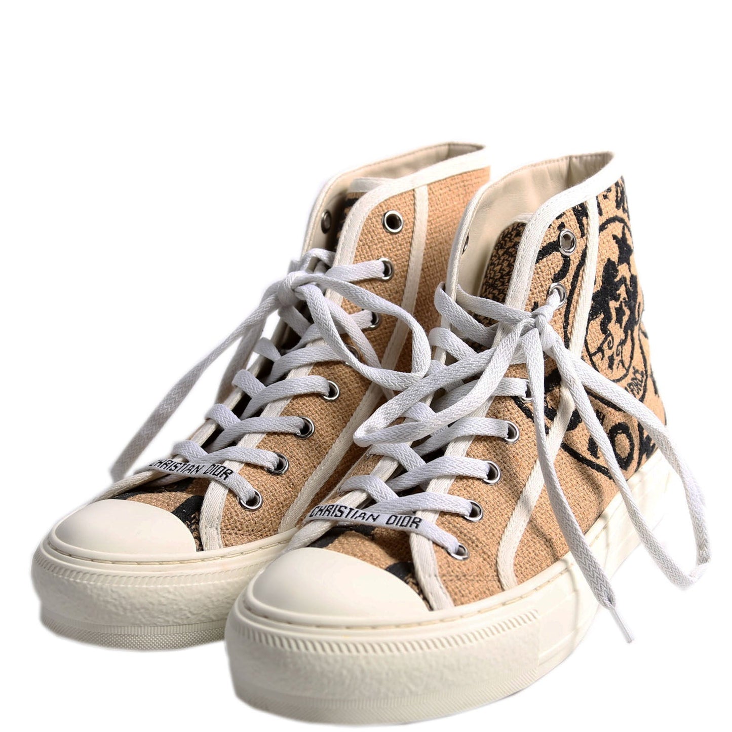 Walk'N'Dior Embroidered Jute Sneakers Beige