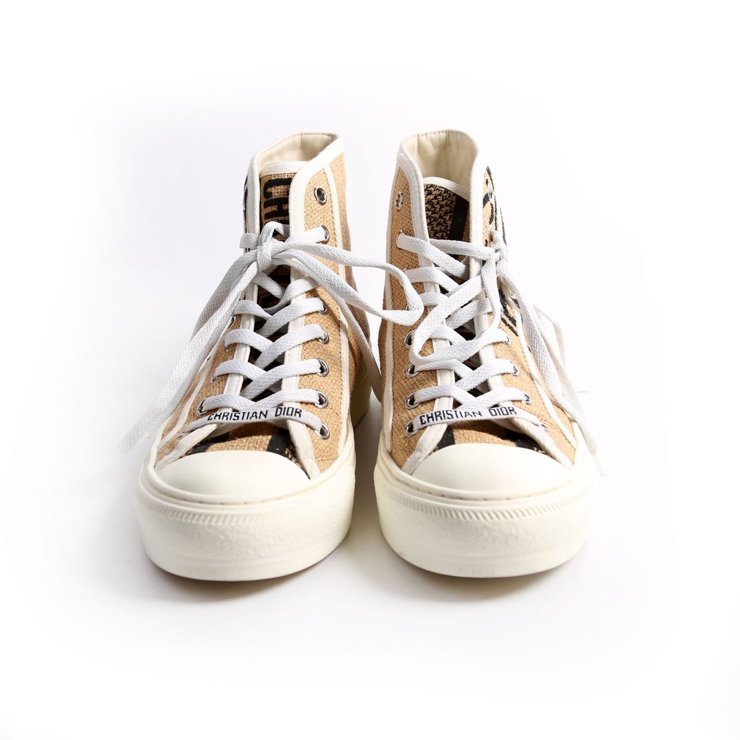Walk'N'Dior Embroidered Jute Sneakers Beige
