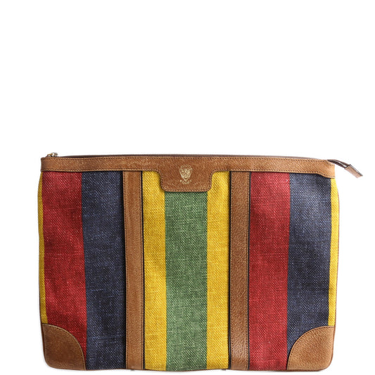 Gucci  Baiadera Striped Canvas Large Pouch
