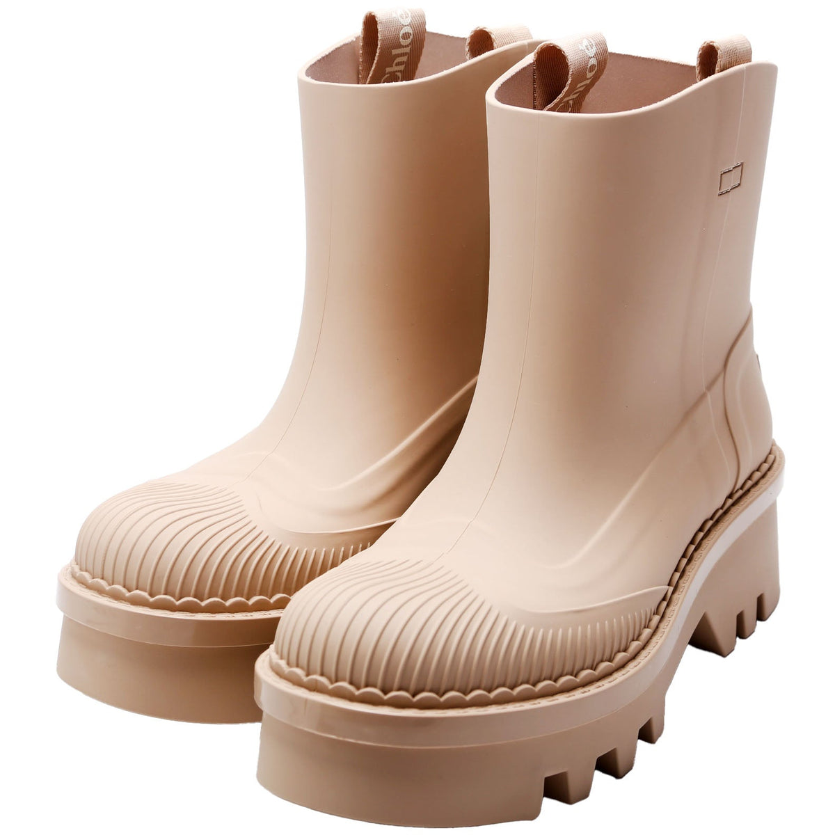 Chloe Raina Rubber Rain Boots Size 38 Tan