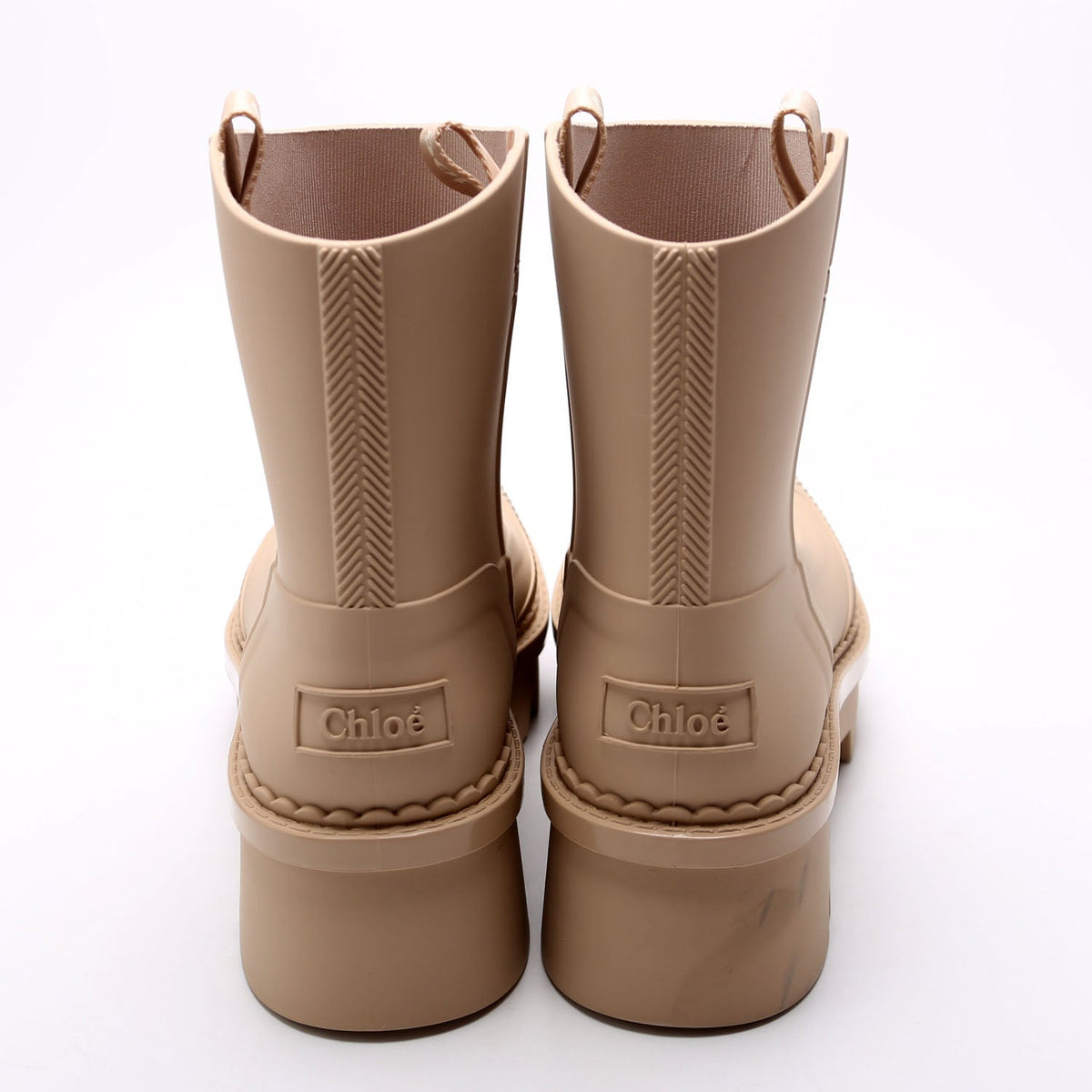 Chloe Raina Rubber Rain Boots Size 38 Tan