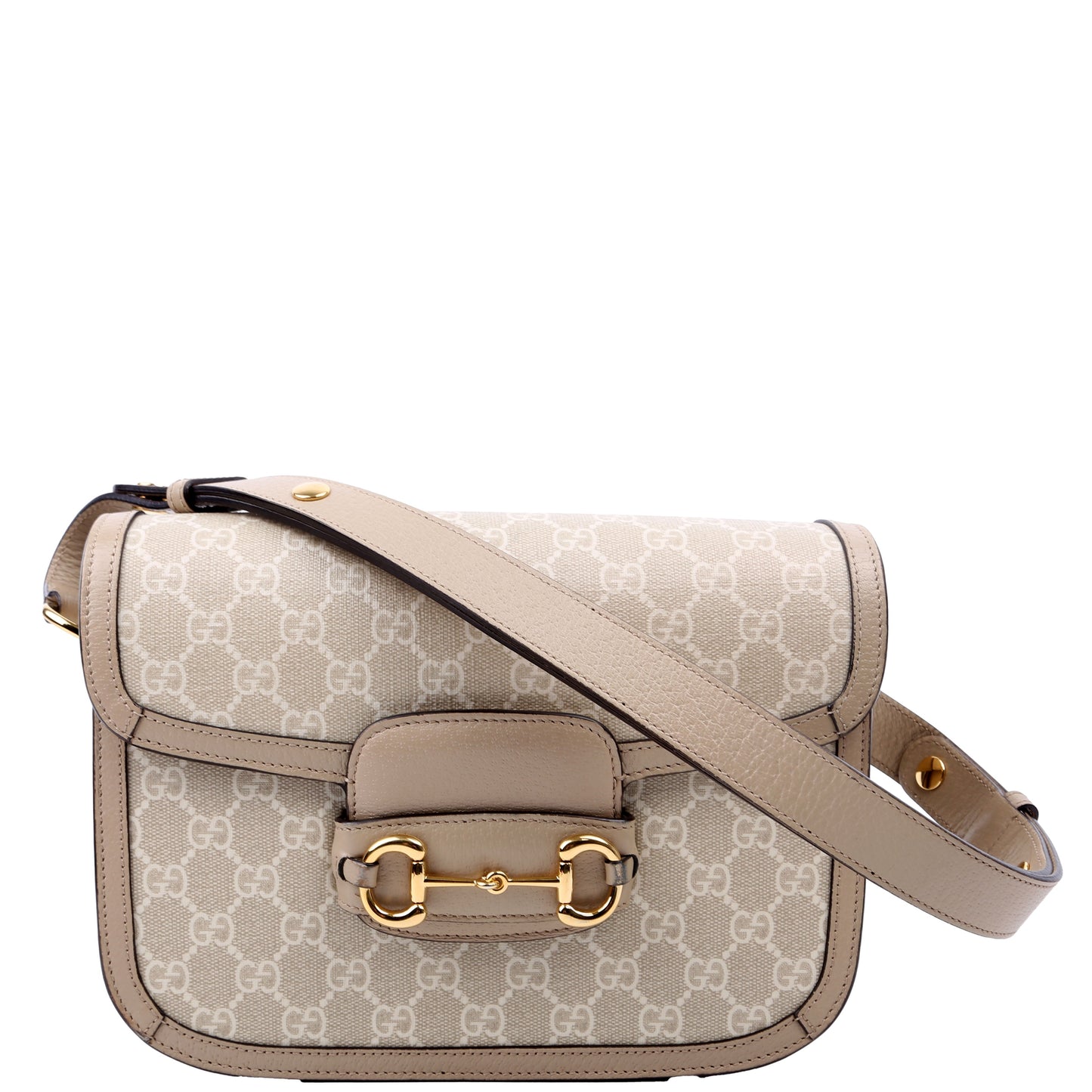 Gucci   Horsebit Shoulder Bag White