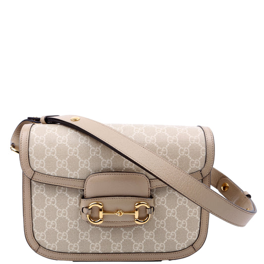 Gucci   Horsebit Shoulder Bag White