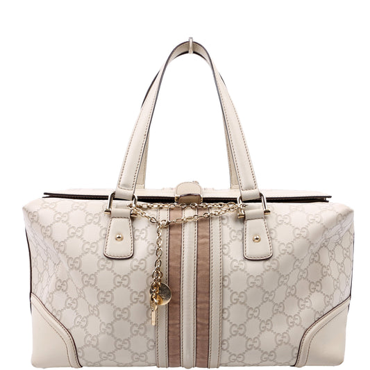 Gucci GG Treasure Boston Bag White
