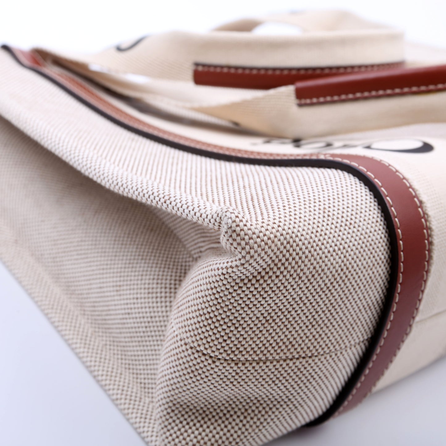 Woody Ribbon Tote Medium Beige/Brown