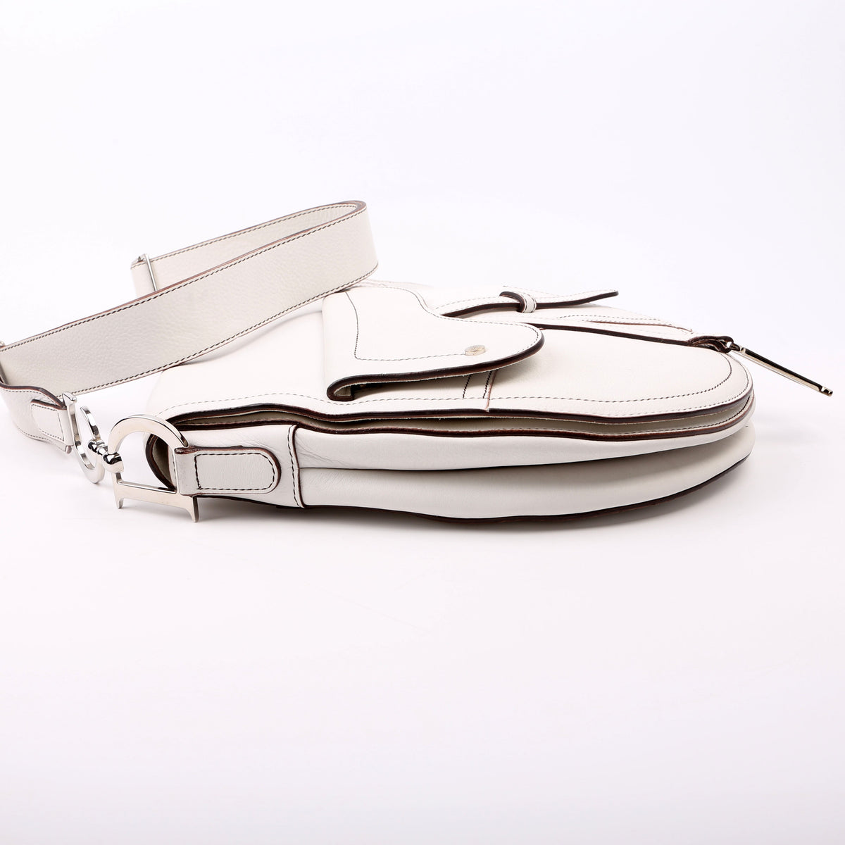 Baudrier Saddle Bag Leather White