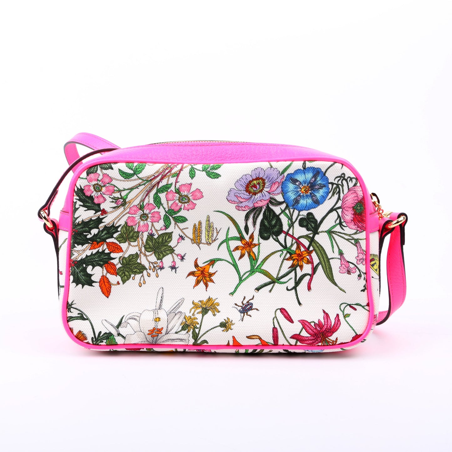 Gucci  Flora Canvas Crossbody Pink