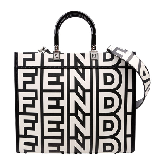 Fendi X Marc Jacobs Sunshine Shopper Medium Leather Black/White