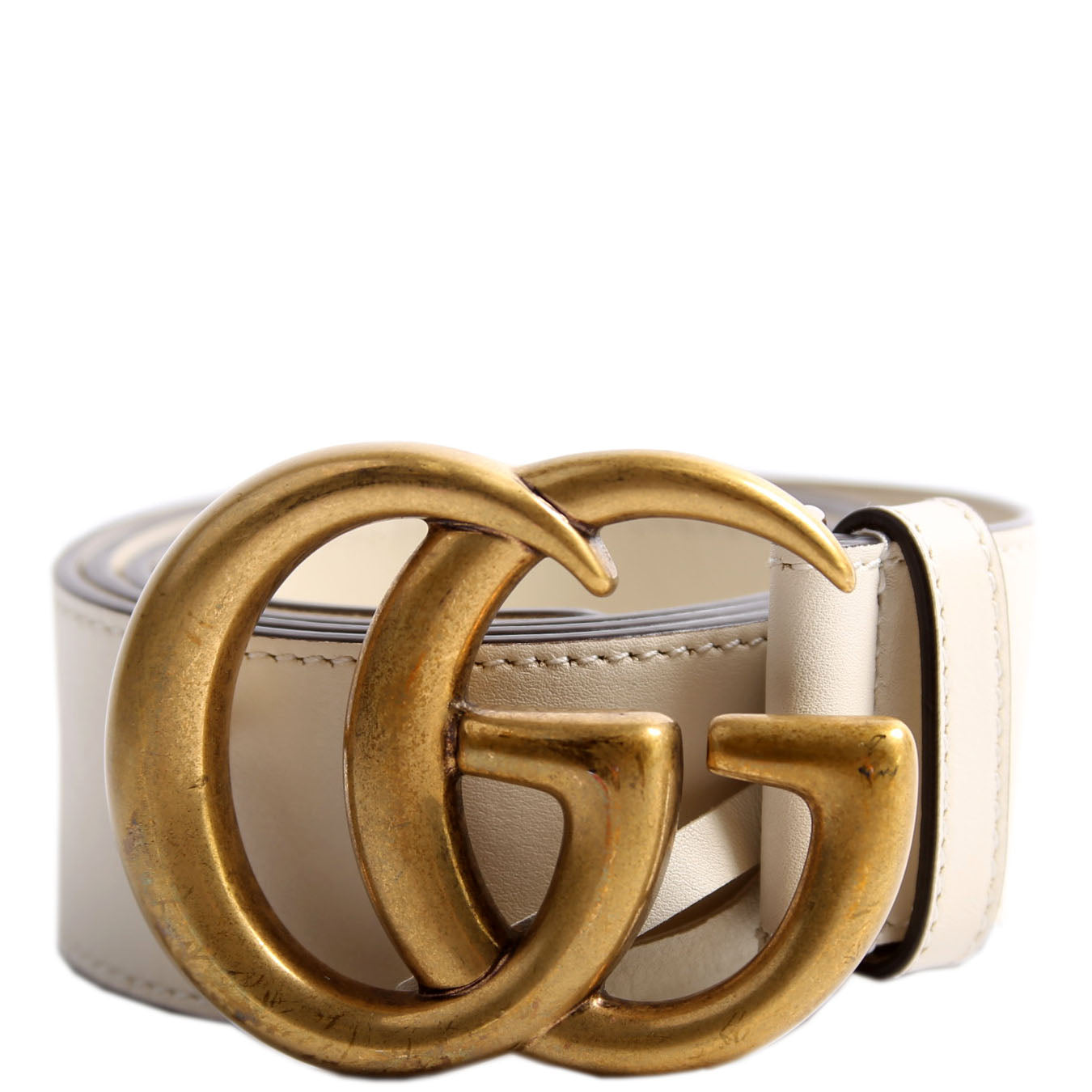 Gucci  Marmont GG Leather Belt Size / White