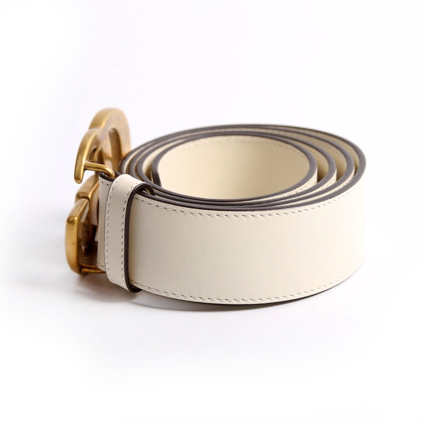 Gucci  Marmont GG Leather Belt Size / White