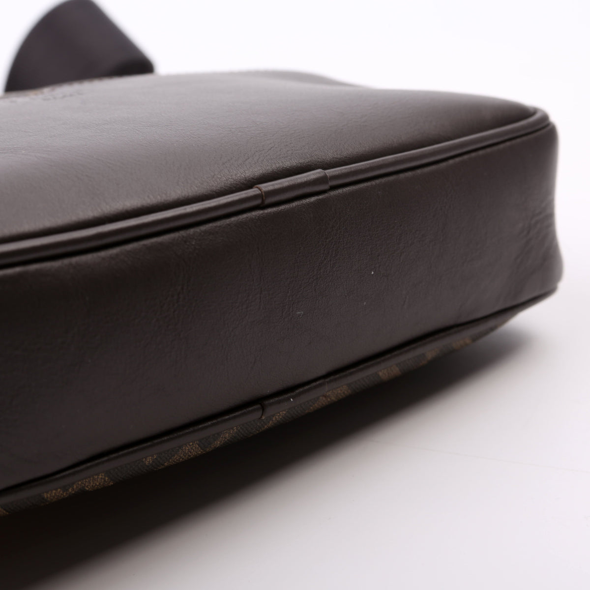 7M0286 Zucca Roma Logo/Leather Camera Case Brown