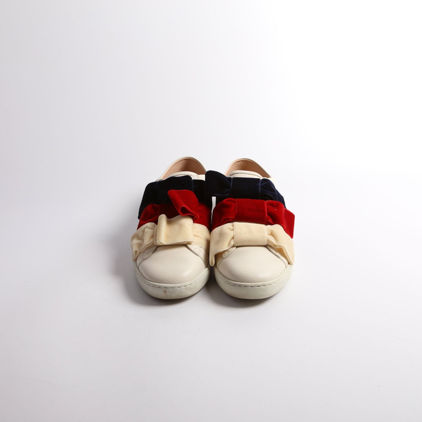 Gucci Velvet Bow Ace Web Sneakers Size