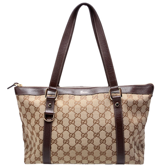 Gucci  GG Canvas Abbey Tote Beige/Brown