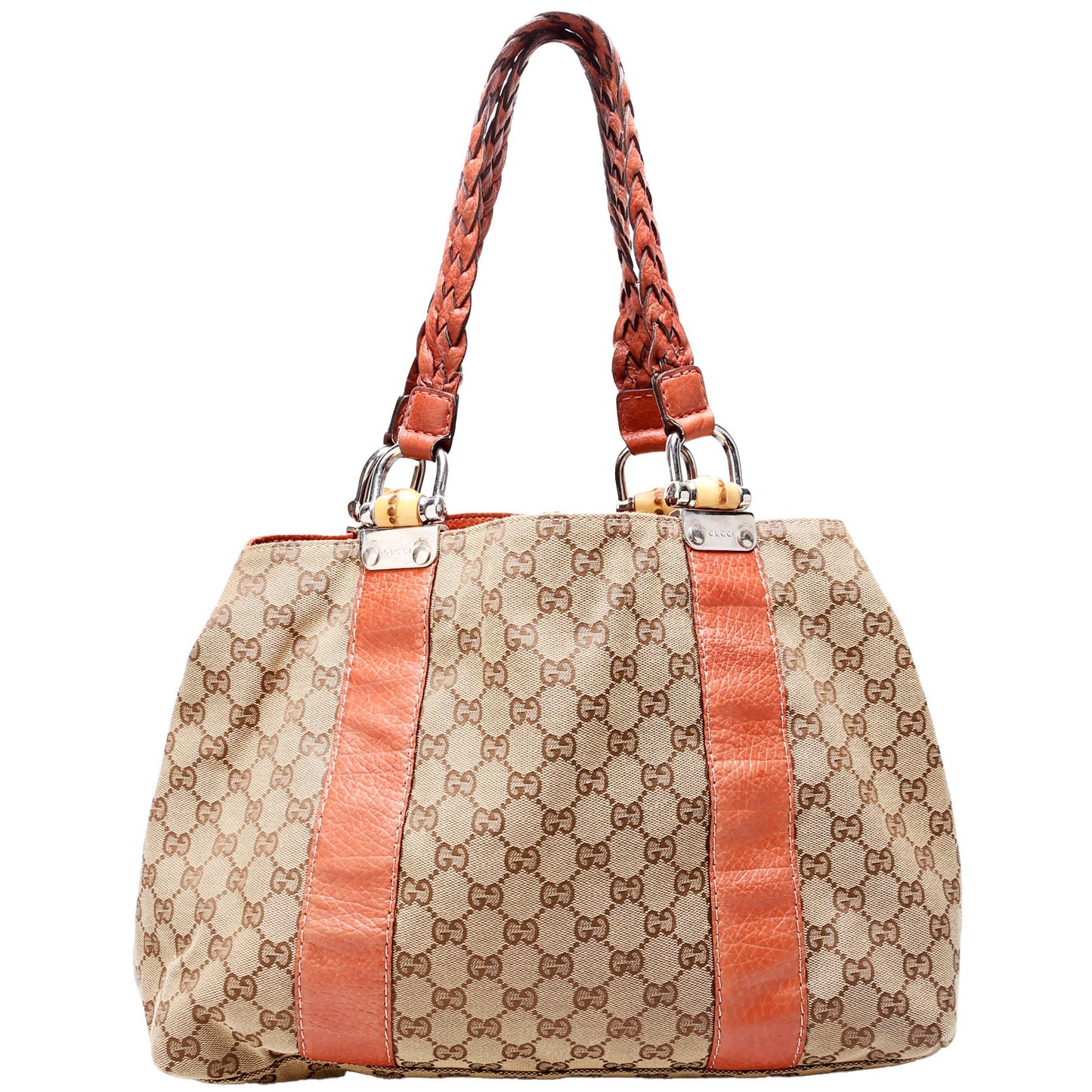 Gucci  GG Canvas Bamboo Tote