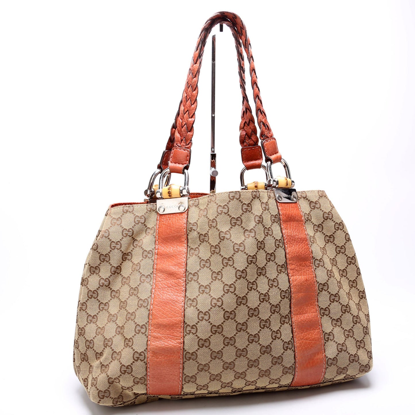 Gucci  GG Canvas Bamboo Tote