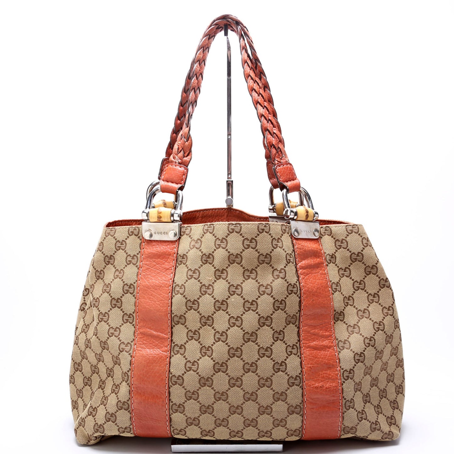 Gucci  GG Canvas Bamboo Tote