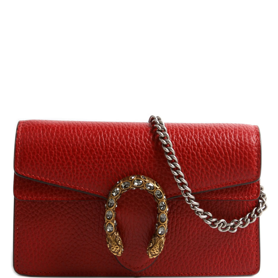 Gucci  Dionysus Leather Super Mini Red