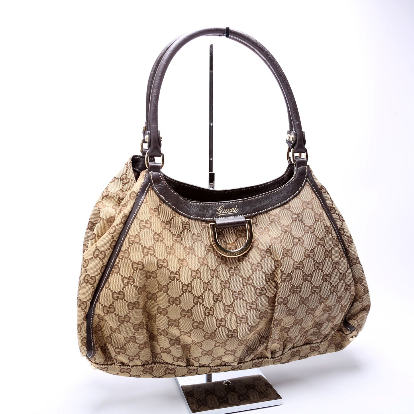 Gucci GG Canvas Abbey D Ring Large Hobo Tan
