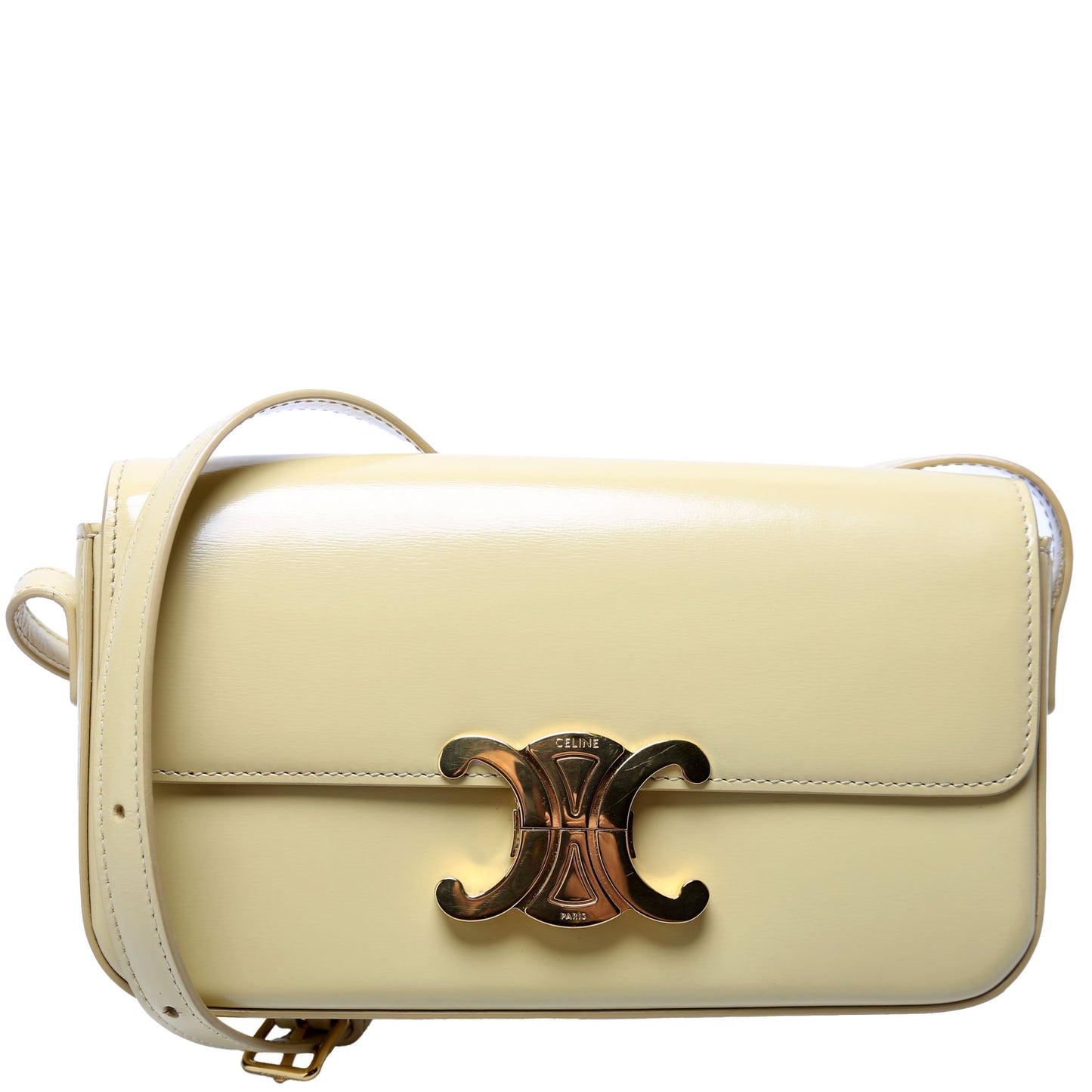 Triomphe Shoulder Bag Calfskin Yellow