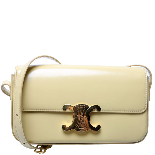 Triomphe Shoulder Bag Calfskin Yellow
