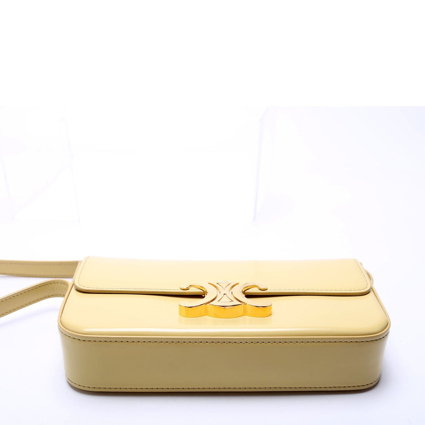 Triomphe Shoulder Bag Calfskin Yellow