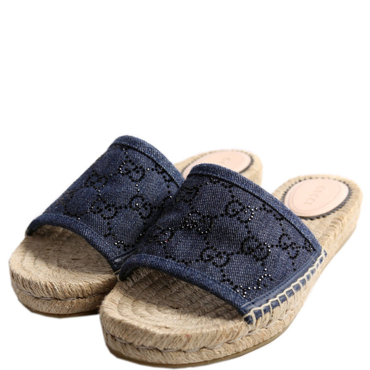Gucci Pilar GG Denim Espadrilles Size  Blue
